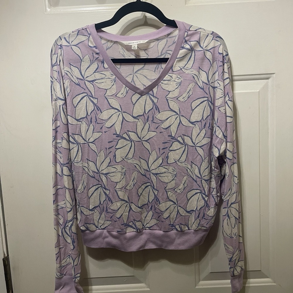 Honeydew Women's Sweater Size Medium Lilac Floral